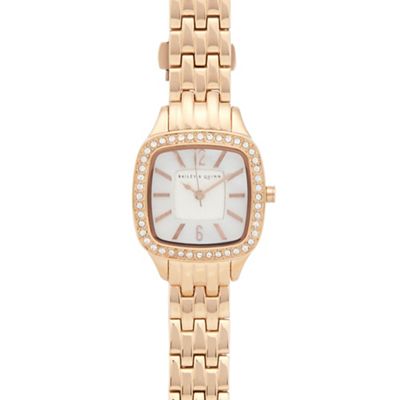 Ladies gold plated crystal bezel watch